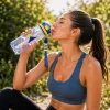 550 ml-es sport kulacs szívószállal és hordozópánttal – BPA-mentes ivópalack, kék-sárga