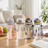 550 ml-es sport kulacs szívószállal és hordozópánttal – BPA-mentes ivópalack, kék-sárga