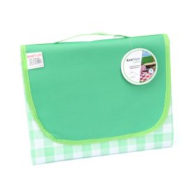   Picnik takaró vízálló 200 x 200 cm tépőzáras hordozó füles - Zöld kockás