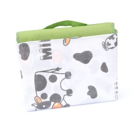   Picnik takaró vízálló 200 x 150 cm tépőzáras hordozó füles - Zöld boci mintás