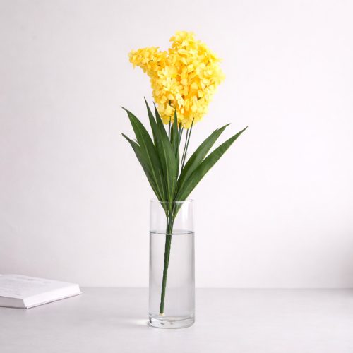 Prémium sárga hortenzia művirág csokor 65 cm – 7 szálas élethű hortenzia dekorációs művirág