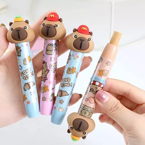 Capybara toll formájú radír – 12 cm-es kék radírgumi dizájntoll kivitelben