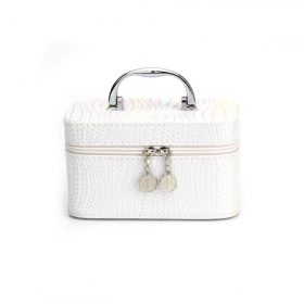   Kozmetikai táska kettős cipzárnyílás Műbőr Kicsi - Fehér