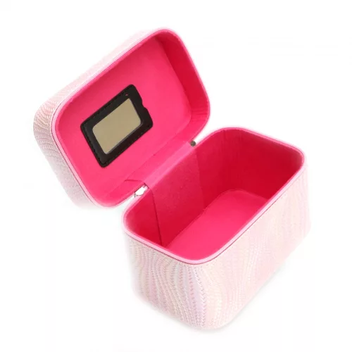 Kozmetikai táska kettős cipzárnyílás Műbőr Kicsi - ezust