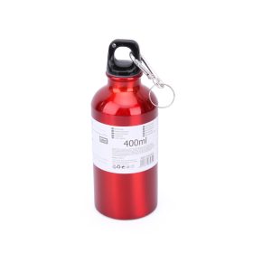 Fém kulacs 400 ml karabíner akasztóval - Piros