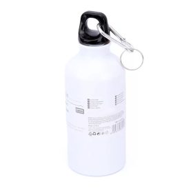   KMT Style fém kulacs 500 ml – fehér, karabínerrel, sport és túra palack