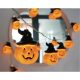 Halloween dekoráció - LED tök lámpás füzér 10 db 4 cm-es ijesztő tökkel