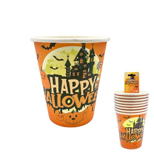 Halloween dekorációs papír pohár - 250 ml, 6 db/csomag