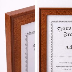   A4 méretű sötét barna fa hatású képkeret – klasszikus oklevél- és dokumentumkeret, elegáns faliképkeret