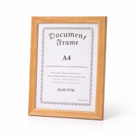   A4 méretű természetes fa hatású képkeret – klasszikus oklevél- és dokumentumkeret, elegáns faliképkeret