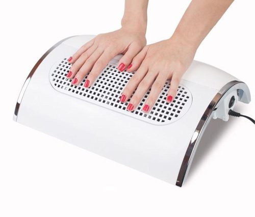 Műkörmös porelszívó kéztámasz, 3 ventilátor 40W, körömszalon eszközök - fehér