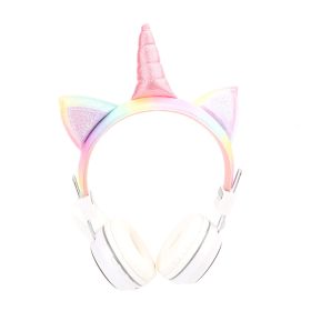   Unikornis Színes ragyogás, Bluetooth fülhallgató mikrofonnal - Fehér