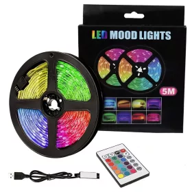   USB RGB LED szalag 5 m – Távirányítós hangulatvilágítás TV-hez, szobába, dekorációhoz