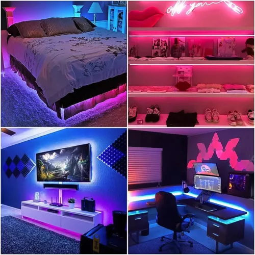 USB RGB LED szalag 5 m – Távirányítós hangulatvilágítás TV-hez, szobába, dekorációhoz