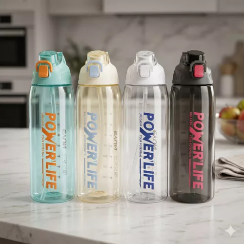 Fehér sport kulacs 1030 ml – szivárgásmentes BPA-mentes ivópalack biztonsági zárral