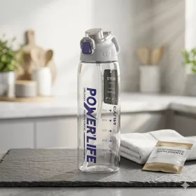   Szürke sport kulacs 1030 ml – szivárgásmentes BPA-mentes ivópalack biztonsági zárral