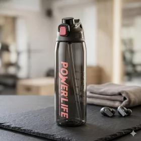  Fekete sport kulacs 1030 ml – szivárgásmentes BPA-mentes ivópalack biztonsági zárral
