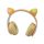 Macskafül, Színes ragyogás, Bluetooth fülhallgató mikrofonnal - sárga