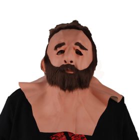   Szakállas férfi maszk latexből – felnőtt jelmez kiegészítő farsangra és Halloweenre