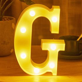   LED Dekoráció Betűk Ábécé Száma Lámpa 22 cm - G ábécé