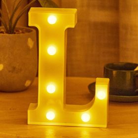   LED Dekoráció Betűk Ábécé Száma Lámpa 22 cm - L ábécé