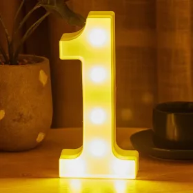   LED Dekoráció Betűk Ábécé Száma Lámpa 22 cm - 1 szám