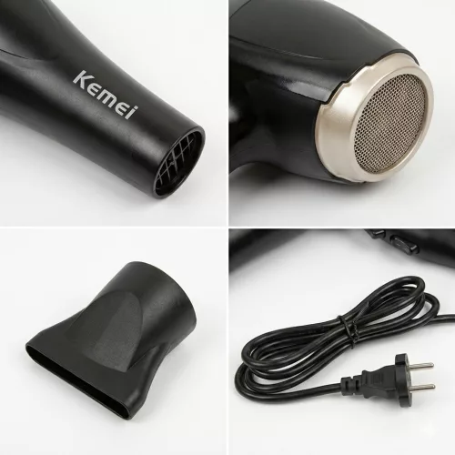 Kemey KM-5805 nagysebességű negatív ionos hajszárító – 1000 W, intelligens hőmérséklet-szabályozással