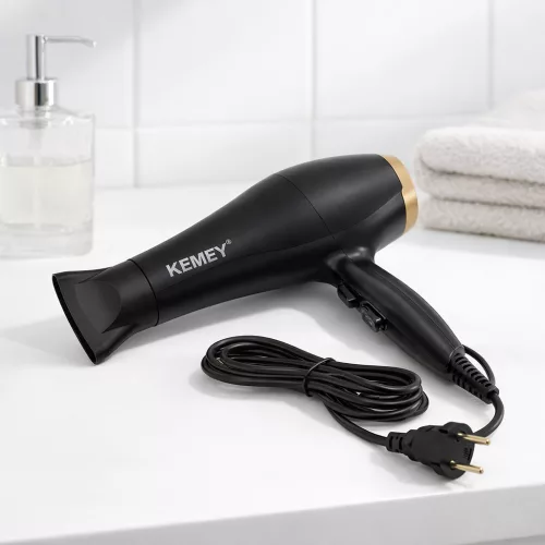 Kemey KM-5805 nagysebességű negatív ionos hajszárító – 1000 W, intelligens hőmérséklet-szabályozással