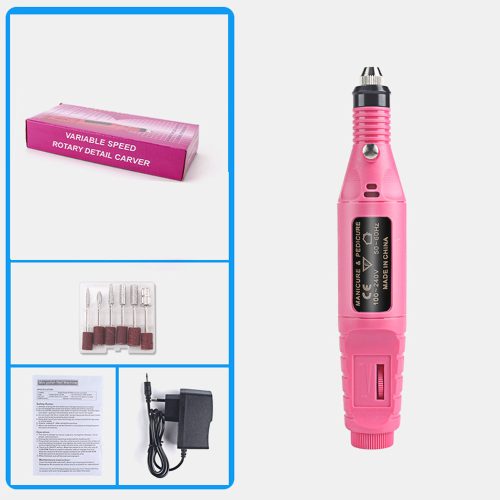 Elektromos -12 Fej, Pedikűr Manikűr, Műköröm Csiszoló, Polírozó gép - Rózsaszín