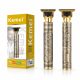 Kemei KM-T9-1 professzionális hajvágó és trimmer – vezeték nélküli T-penge, USB töltés, vintage arany dizájn