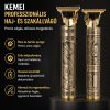 Kemei KM-T9-1 professzionális hajvágó és trimmer – vezeték nélküli T-penge, USB töltés, vintage arany dizájn