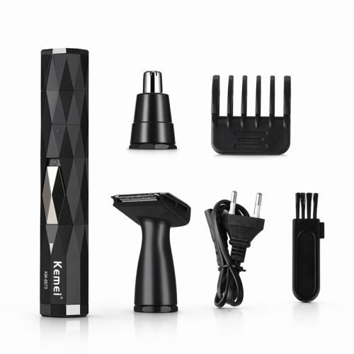 Kemei KM-6673 2 az 1-ben orr- és szakállnyíró – vezeték nélküli trimmer cserélhető fejjel