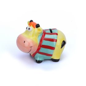   Színes boci - 14 x 10 x 8 cm porcelán pénzérme gyűjtő persely zöldeskék pulcsis