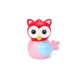   Uhu bagoly - piros és rózsaszín - 13 x 11 x 8 cm porcelán pénzgyűjtő persely