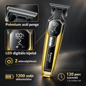   Kemei KM-2150 professzionális haj- és szakállvágó – LED kijelzővel, 2 sebességfokozattal