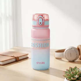   500 ml-es szívószálas sport kulacs – BPA-mentes ivópalack, rózsaszín-kék