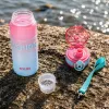 500 ml-es szívószálas sport kulacs – BPA-mentes ivópalack, fekete-szürke
