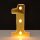LED Dekoráció Betűk Ábécé Száma Lámpa 22 cm Arany - 1 Szám