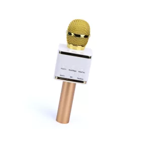   Bluetooth Karaoke Mikrofon, Beépített Hangszóróval V7 - Arany sárga