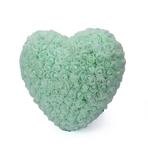 Rózsaszív díszdobozban 33 cm - Menta zöld
