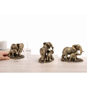   Elefánt család díszszobor 11 cm – bronz hatású lakásdekoráció