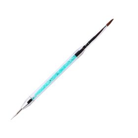    Torch kétfunkciós körömépítő ecset és tűhegyes díszítő fejjel 16,5 cm 1.0 tűhegyes TŰ+ 2# Ecset - aoi-kék színű