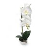 Mű orchidea virágtartóban 50 cm - Fehér