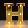 LED Dekoráció Betűk Ábécé Száma Lámpa 22 cm Arany - H ábécé