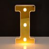 LED Dekoráció Betűk Ábécé Száma Lámpa 22 cm Arany - I ábécé