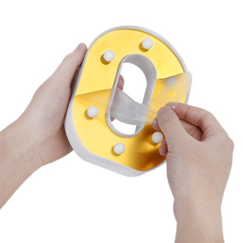 LED Dekoráció Betűk Ábécé Száma Lámpa 22 cm Arany - K ábécé