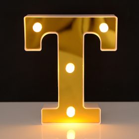   LED Dekoráció Betűk Ábécé Száma Lámpa 22 cm Arany - T ábécé