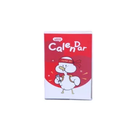   A6 Wood Calendar jegyzet, műanyag kötéses, 100 lapos piros