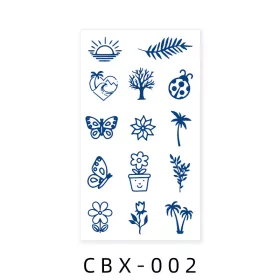   Növényi Alapú Tartós Matrica Tetoválás 60 x 105 mm CBX-002
