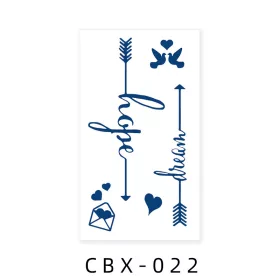   Növényi Alapú Tartós Matrica Tetoválás 60 x 105 mm CBX-022
